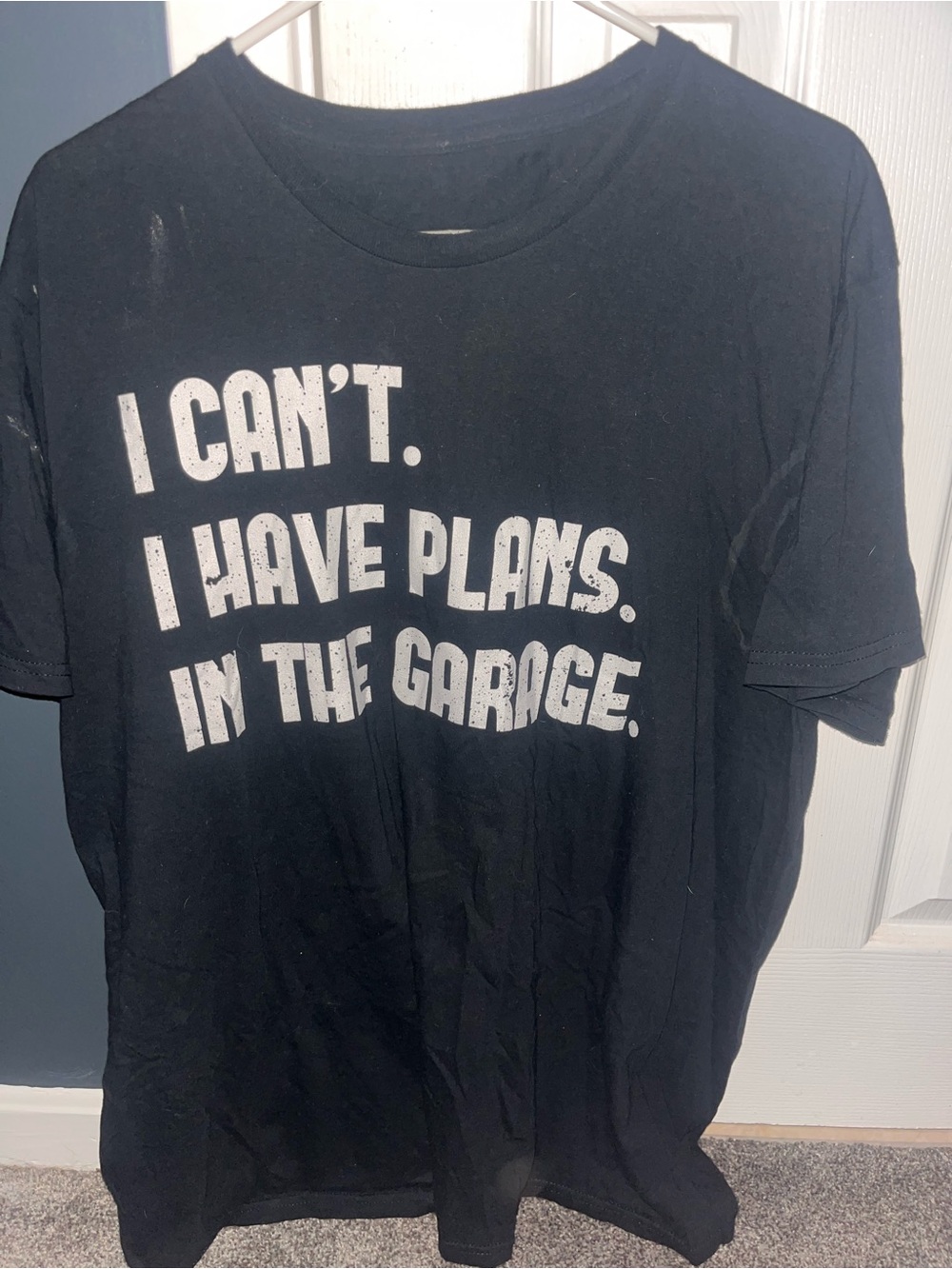 Black Graphic Tee "I Can't. I Have Plans. In The Garage."